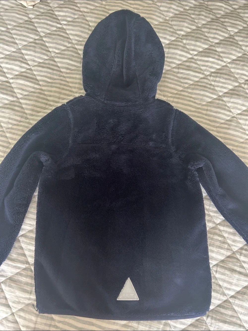 L.L. Bean High Pile Fleece Navy Plush Sherpa Zip-Up Hoodie